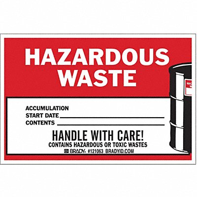 DOT Handling Label Waste 6 W PK100 MPN:121063