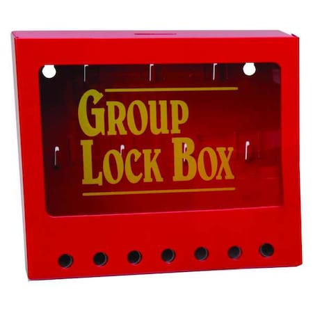 Group Lockout Box, 7 Locks Max, Red MPN:105714
