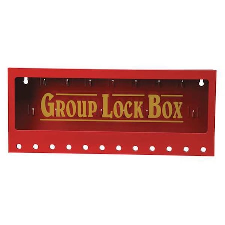 Group Lockout Box, 12 Locks Max, Red MPN:105715