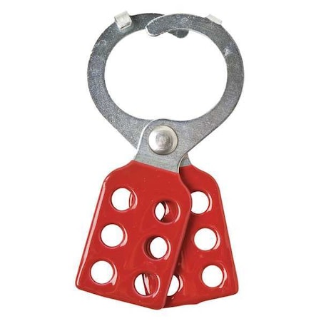 Lockout Hasp, Red, Steel, 6 Max. No. of Padlocks, 67/200 in Max. Shackle Dia. MPN:105719