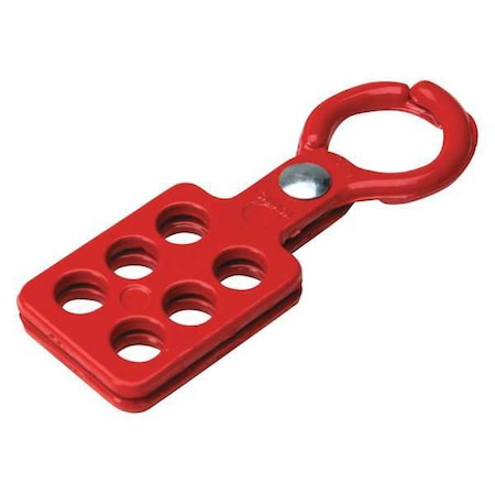 Lockout Hasp, Red, Aluminum, 6 Max. No. of Padlocks, 197/500 in Max. Shackle Dia. MPN:105720