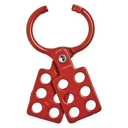 Lockout Hasp, Red, Aluminum, 6 Max. No. of Padlocks, 197/500 in Max. Shackle Dia. MPN:105721
