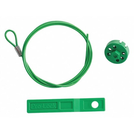 Cable Lockout, Green, 5 ft. L Cable MPN:122252