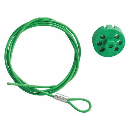 Cable Lockout, Green, 5 ft. L Cable MPN:122255