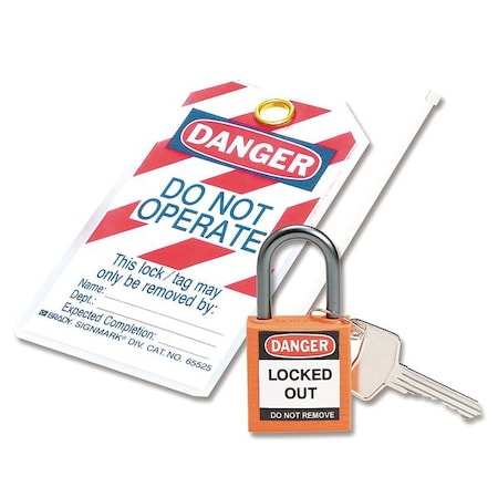 Lockout Padlock, Keyed Different, Nylon, Red, 1 in Shackle Height, 1 1/4 in Body Width MPN:123145
