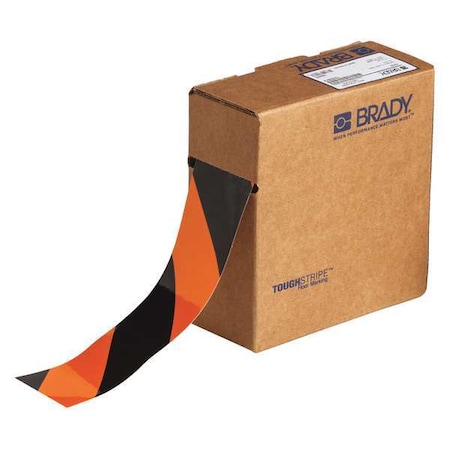 ToughStripe Floor Tape Film: Polyester, Adhesive: Rubber Black/Orange, 2