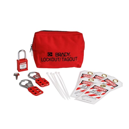 Lockout Kit, 2 Lockouts, 5 Tags, Red MPN:153668
