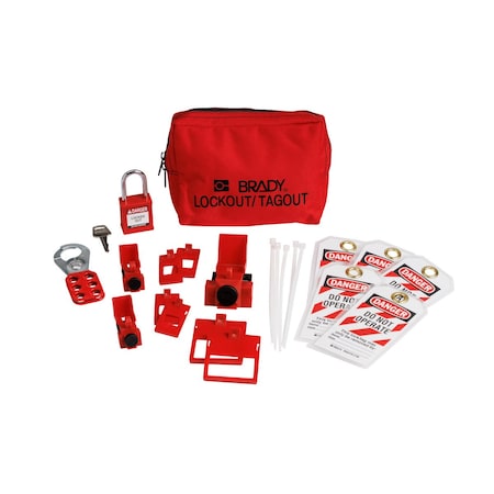 Lockout Kit, 5 Lockouts, 5 Tags, Red MPN:153669