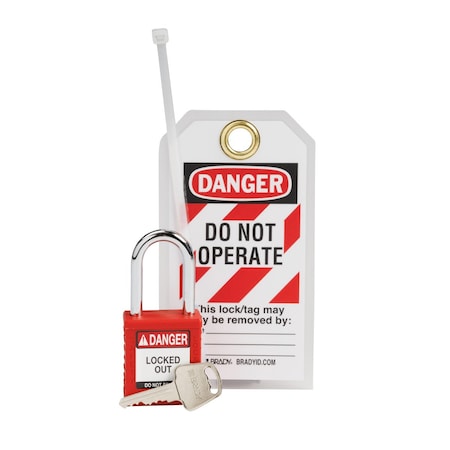 Lockout Kit, 1 Lockout, 1 Tag, Red MPN:153673
