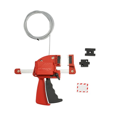 Clamping Cable Lockout Red PVC Coated Steel Cable 8FT MPN:170481