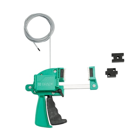Clamping Cable Lockout Green PVC Coated Steel Cable 8FT MPN:170482