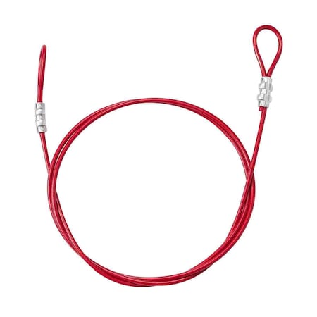 Double Looped Lockout Cable ABS Plastic 0.19 in Dia x 6 ft L Red MPN:170974