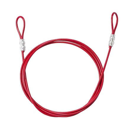 Double Looped Lockout Cable ABS Plastic 0.19 in Dia x 8 ft L Red MPN:170975