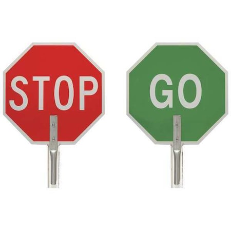 Traffic Paddle Sign, 18 in Aluminum MPN:55775