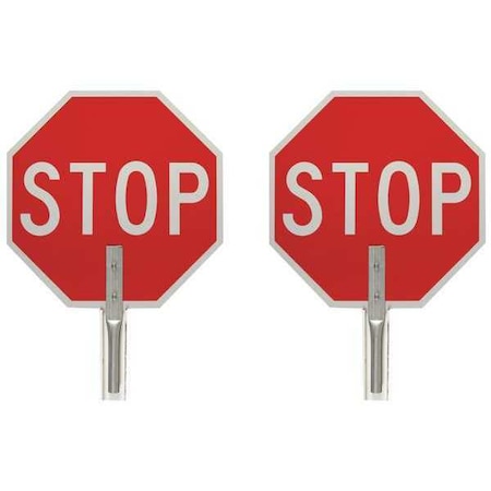 Traffic Paddle Sign, 18 in Aluminum MPN:57755