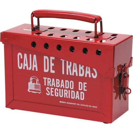 Group Lockout Box, Heavy Duty Steel, Red MPN:65040