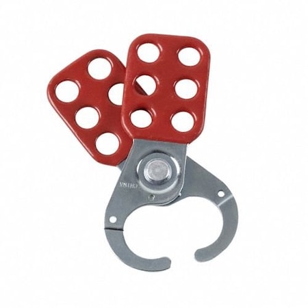 Steel Lockout Hasp, Vinyl-Coated Handle, Standard, 1 in Inside Jaw Dia, Red, 6 Padlocks, 12PK MPN:65375