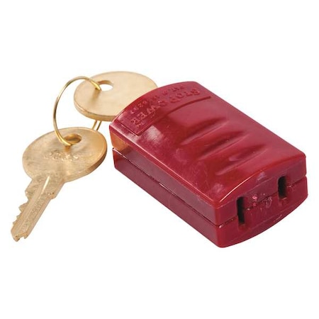 Power Cord Lockout, Red, Brass, 0 Max. No. of Padlocks, 9/16 in Max. Shackle Dia. MPN:65673