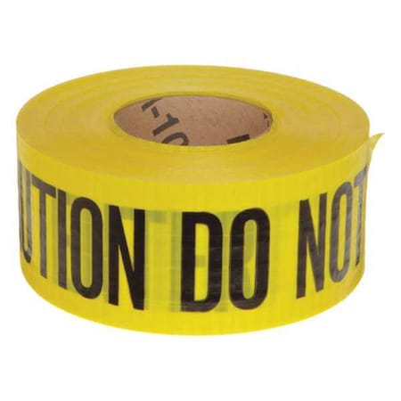 Barricade Tape, Caution Do Not Enter, Yellow, 3 in Wide x 500 ft Length, Polyethylene, 7 mil MPN:91102