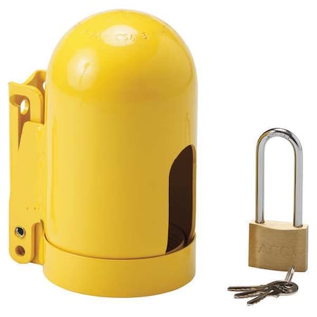 Locking Cylinder Cap, Course Thread, Yellow, Steel, 1 Max. No. of Padlocks MPN:95139