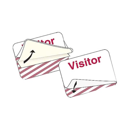 Visitor Badge, Acetate, 1/64 in Width, 2 in Height MPN:95635