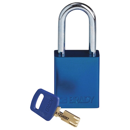 Lockout Padlock, Keyed Different, Aluminum, Blue, 1 1/2 in Shackle Height, 1 1/2 in Body Width MPN:ALU-BLU-38ST-KD