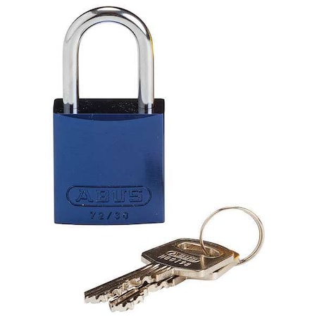 Lockout Padlock, Keyed Different, Aluminum, Blue, 1 in Shackle Height, 1 1/4 in Body Width MPN:CPAL-BLU-25ST-KD