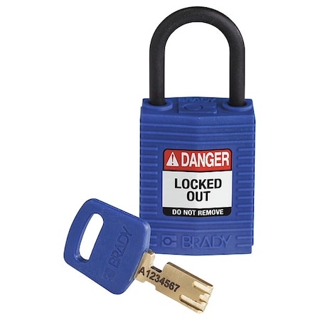 Lockout Padlock, Keyed Different, Nylon, Blue, 1 in Shackle Height, 1 1/4 in Body Width MPN:CPT-BLU-25PL-KD