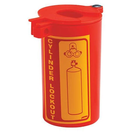 Gas Cylinder Lockout, Red, polypropylene, 1 Max. No. of Padlocks, 17/50 in Max. Shackle Dia. MPN:LM023E