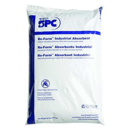 Granular Sorbent, 16 gal Absorbed per Package, 30 lb Bag, 100% Post Consumer Paper Waste, Gray MPN:RFGRANULAR-SGL
