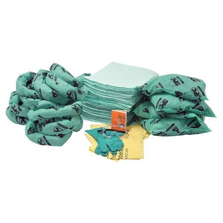 Spill Kit Refill, 26 gal Volume Absorbed per Kit, Bag, Green MPN:SC-CABINET-HF