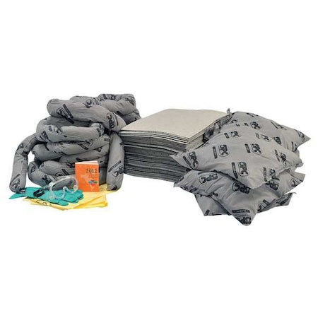 Spill Kit Refill, 37 gal Volume Absorbed per Kit, Bag, Gray MPN:SC-CABINET-UF