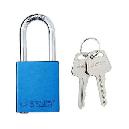 Padlock, Keyed Different, Aluminum, Blue, 1 1/2 in Shackle Height, 1 1/2 in Body Width MPN:SDAL-BLU-38ST-KD