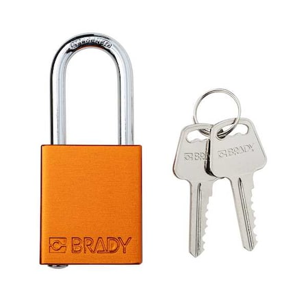 Padlock, Keyed Different, Aluminum, Orange, 1 1/2 in Shackle Height, 1 1/2 in Body Width MPN:SDAL-ORG-38ST-KD