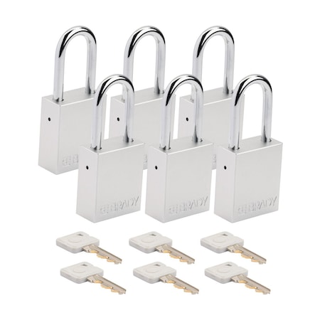 Velocity Lockout Padlocks Aluminum 1.5in Shackle Clearance KA White 6PK MPN:SDAL-WHT-38ST-KA6