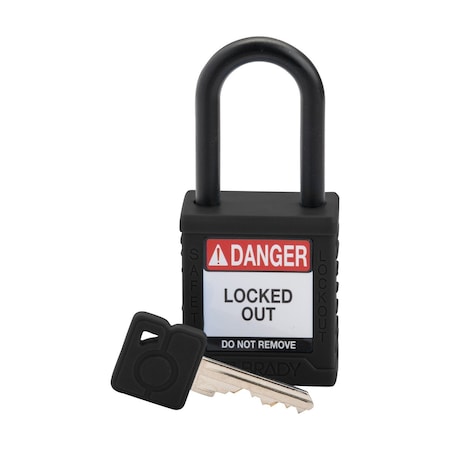 Velocity Lockout Padlocks Nylon 1.5in Clearance KD Plastic Shackle Black MPN:SDPL-BLK-38PL-KD