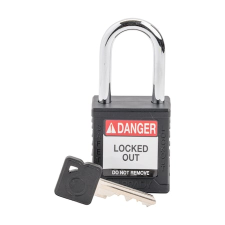 Velocity Lockout Padlocks Nylon 1.5in Shackle Clearance KD Black MPN:SDPL-BLK-38ST-KD