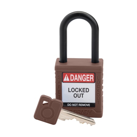 Velocity Lockout Padlocks Nylon 1.5in Clearance KD Plastic Shackle Brown MPN:SDPL-BRN-38PL-KD
