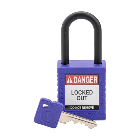 Velocity Lockout Padlocks Nylon 1.5in Clearance KD Plastic Shackle Purple MPN:SDPL-PRP-38PL-KD