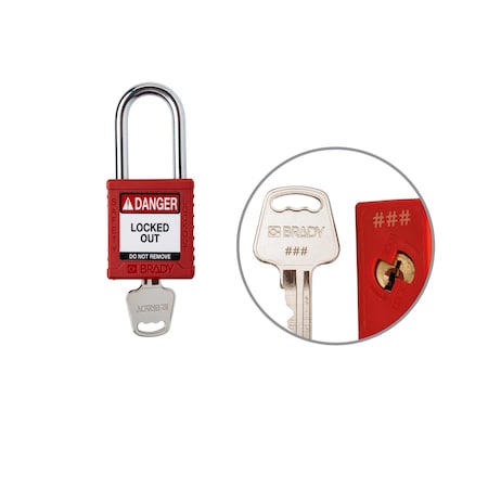 Padlock Plastic RED 1.5in Stl KeyCode43 MPN:SDPL-RED-38ST-043