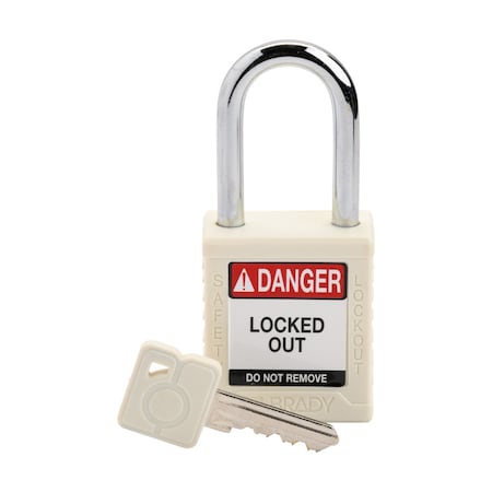 Velocity Lockout Padlocks Nylon 1.5in Shackle Clearance KD White MPN:SDPL-WHT-38ST-KD