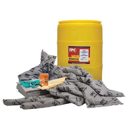 Spill Kit, 38 gal Volume Absorbed per Kit, 55 gal Capacity, Drum, Yellow MPN:SKA-55
