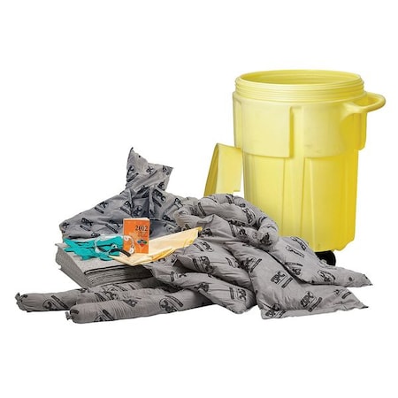 Spill Kit, 38 gal Volume Absorbed per Kit, 55 gal Capacity, Drum, Yellow MPN:SKA-55W