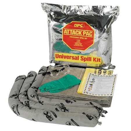 Spill Kit, 7 gal Volume Absorbed per Kit, Bag, Silver MPN:SKA-ATK-TAA
