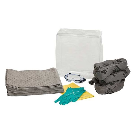 Spill Kit, 9 gal Volume Absorbed per Kit, Bag, Clear MPN:SKA-EV
