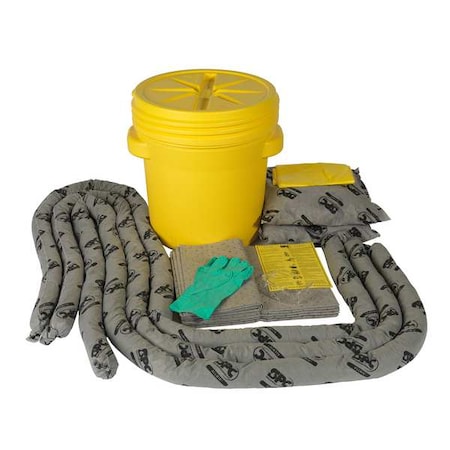 Spill Kit, 16 gal Volume Absorbed per Kit, 20 gal Capacity, Drum, Yellow MPN:SKA20-TAA