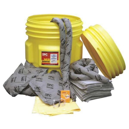 Spill Kit, 63 gal Volume Absorbed per Kit, 65 gal Capacity, Drum, Yellow MPN:SKA65