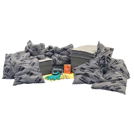 Spill Kit Refill, 63 gal Volume Absorbed per Kit, 65 gal Capacity, Refill, Gray MPN:SKA65-R