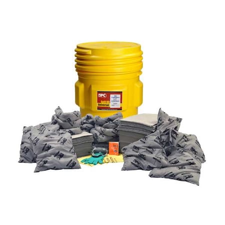 Spill Kit, 63 gal Volume Absorbed per Kit, 65 gal Capacity, Drum, Yellow MPN:SKA65-TAA