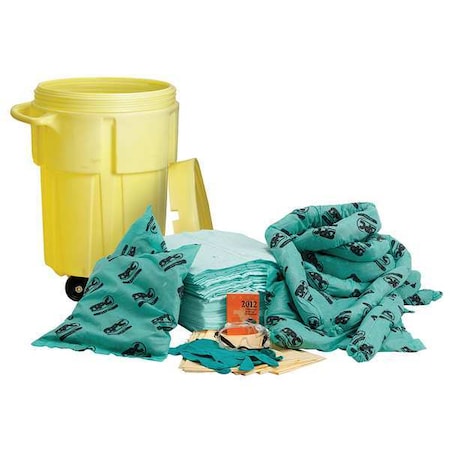 Spill Kit, 38 gal Volume Absorbed per Kit, 55 gal Capacity, Drum, Yellow MPN:SKH-55W
